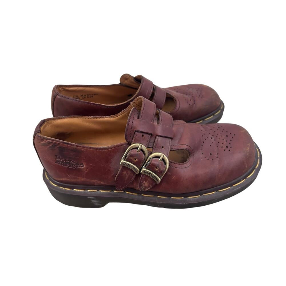 Dr. Martens Brown Leather Double Buckle Mary Jane Shoes Women's Size 6